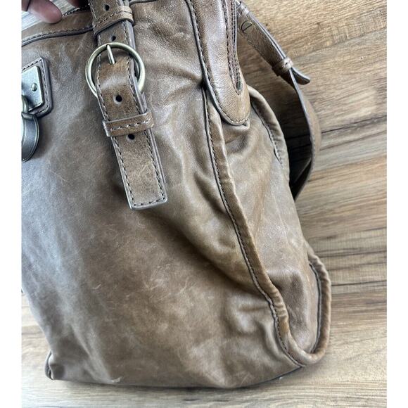 AllSaints Tote Bag Olive Green Suede Handbag Purse Shoulder Bag - Picture 3 of 9